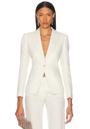 TOM FORD Single Breasted Jacket in Champagne Silver - White. Size 38 (also in ).