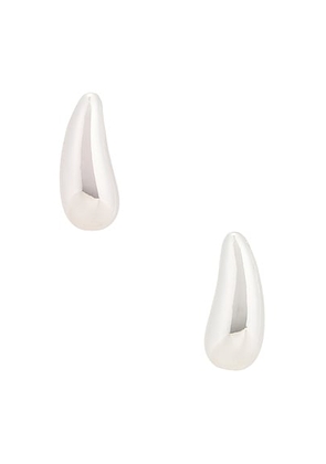 MEGA Penne Earrings in Brass & Sterling Vermeil - Metallic Silver. Size all.