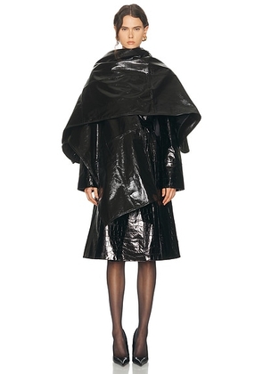 SAME Leather Wrap Cape in Black - Black. Size all.