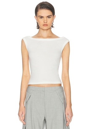 St. Agni Organic Cotton Off Shoulder Top in White - White. Size L (also in M, S).