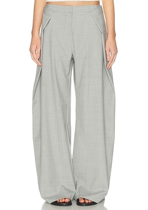 St. Agni Tailored Fold Pant in Concrete - Grey. Size L (also in M, S, XS).