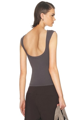 St. Agni Organic Cotton Ballerina Top in Soot - Grey. Size L (also in M, S, XS).