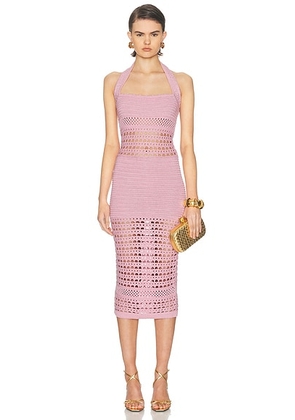 Retrofete Jaycee Dress in Metallic Flamingo - Pink. Size L (also in M, S, XS).