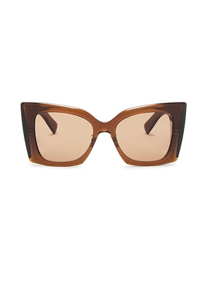 Saint Laurent Monogram Blaze Cat Eye Sunglasses in Brown - Brown. Size all.