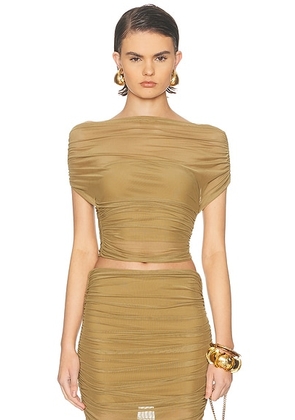 SEROYA Marsh Top in Ochre - Olive. Size L (also in M, S, XL, XS).