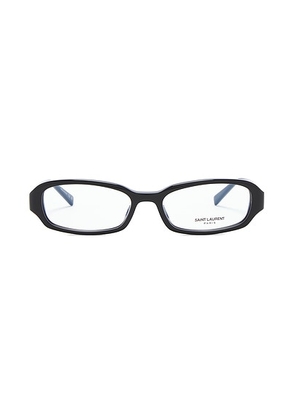 Saint Laurent Bayonetta Rectangular Optical Eyeglasses in Black & Transparent - Black. Size all.