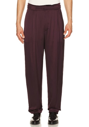 Saint Laurent Carotte Ample Trouser in Prune - Black. Size 46 (also in 48, 50, 52).