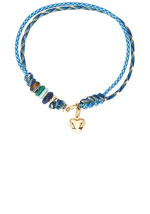 Roxanne Assoulin Mixed Cord Supersize Cord Necklace in Gold & Blue Multi - Blue. Size all.