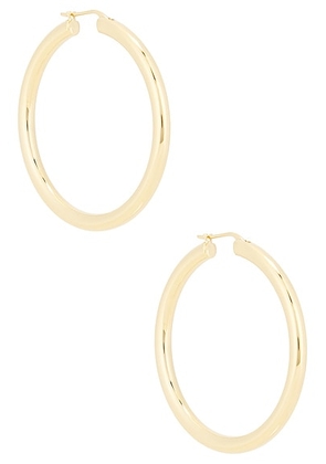 Saint Laurent Creoles Simple Earrings in Dore - Metallic Gold. Size all.