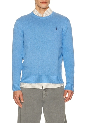 Polo Ralph Lauren Cotton Shaker Knit Crewneck Sweater in Soft Royal Heather - Royal. Size L (also in M, S).
