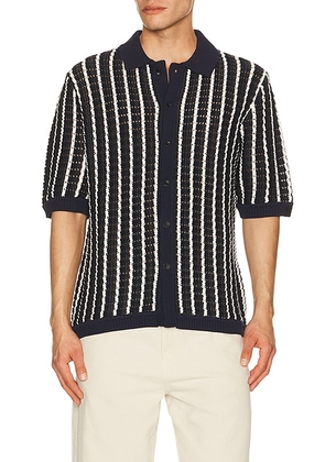 Rag & Bone Crochet Dalton Shirt in Navy Multi - Navy. Size L (also in M, S, XL/1X).