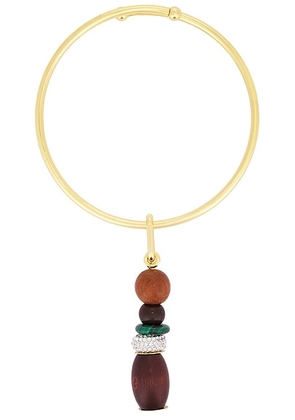 Timeless Pearly Hanging Beads Necklace in Multi - Metallic Gold,Brown. Size all.