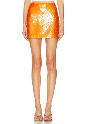 SIMONMILLER Dizzy Sequin Skirt in Tangerine Orange - Orange. Size S (also in XS).