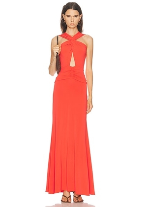 SILVIA TCHERASSI Naga Dress in Tangerine - Orange. Size L (also in M, S, XS).