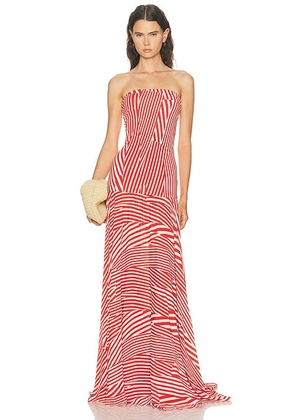 SILVIA TCHERASSI Muriel Dress in Multi Directional Red Stripes - Red,White. Size L (also in M).