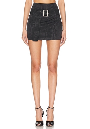 Wiederhoeft Mini Moire Skirt in Black - Black. Size 0 (also in 2, 4).