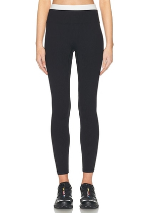 YEAR OF OURS Ribbed Layered Legging in Black & White - Black. Size L (also in M, S, XS).