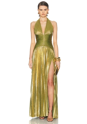 Retrofete Elanil Dress in Metallic Peridot - Green. Size L (also in M, S, XS).