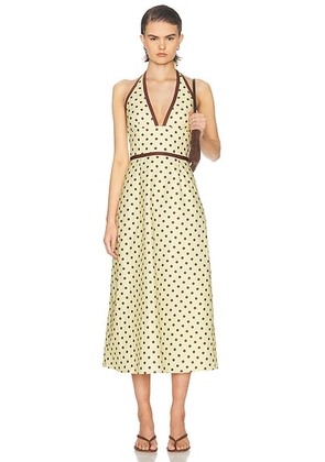 Posse Bowie Dress in Vanilla & Chocolate - Lemon. Size L (also in M, S, XS).