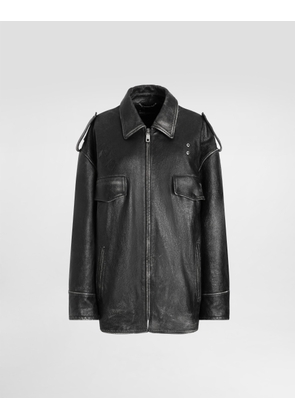 Dolce & Gabbana Vintage-effect Leather Jacket - Woman Coats And Jackets Black 40