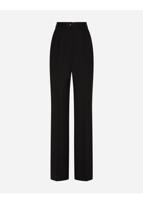 Dolce & Gabbana Gabardine Palazzo Pants - Woman Pants And Shorts Black Wool 36