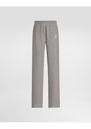 Dolce & Gabbana Fleece Trousers With Patch Embroidery - Woman Pants And Shorts Gray 46