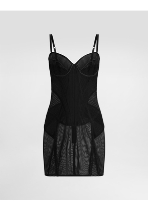 Dolce & Gabbana Lightweight Stretch Tulle Dress - Woman Dresses Black 36