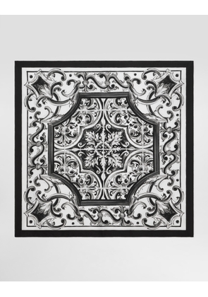 Dolce & Gabbana Majolica-print Twill Scarf - Man Scarves And Silks Multicolor Onesize