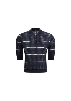 Max Mara Blue Silk Polo Shirt - L