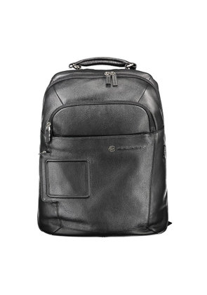 Piquadro Black Leather Men's Backpack