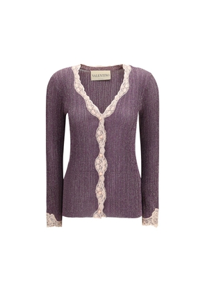 Valentino Purple Viscose Cardigan - L