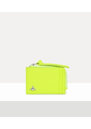 Vivienne Westwood Card Holder With Zip Faux Leather Fluro-green One Size Unisex