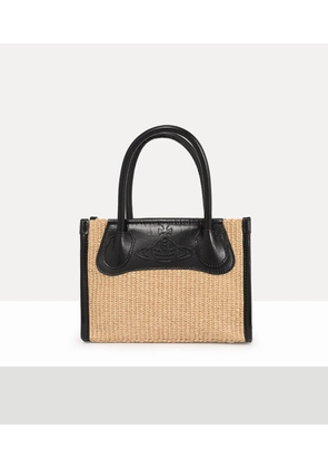 Vivienne Westwood Troy Small Tote Crossbody Raffia-effect Natural