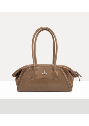 Vivienne Westwood Shirley Small Holdall Shiny Veg Tan/suede Oyster-grey