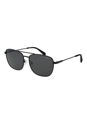 Polaroid Black Stainless Steel Sunglasses