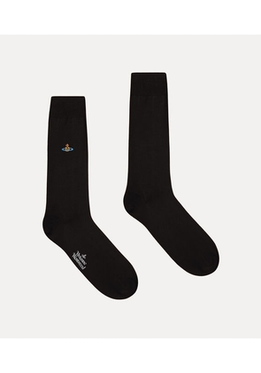 Vivienne Westwood Uni Colour Plain Socks Cotton Black 6-8 Unisex