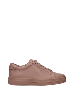 Jimmy Choo Pink Leather Low Top Sneakers - EU35.5/US5.5