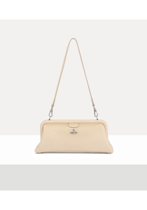 Vivienne Westwood Jane Frame Purse Supple Leather Cream-dark-silver