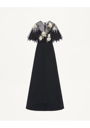 Valentino Embroidered Cady Couture Gown Woman BLACK/SILVER 42