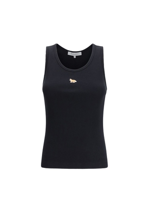 Maison Kitsuné Black Cotton Tank Tops - L