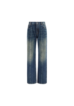 Versace Blue Cotton Straight-Leg Jeans - W25
