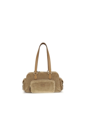 Miu Miu Beige Cotton Shoulder Bag