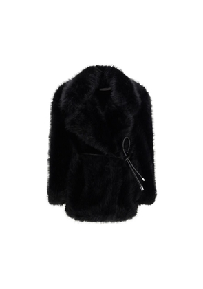 Max Mara Black Polyester Coat - L