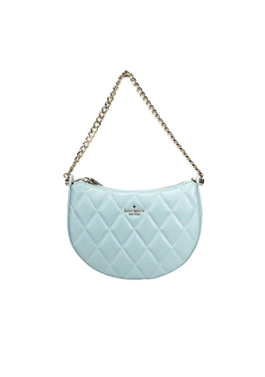 Kate Spade Carey Small Wild Sage Quilted Smooth Leather Zip Top Crossbody Bag