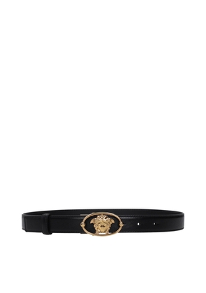 Versace Black Leather Regular Belt - 75 cm / 30 Inches