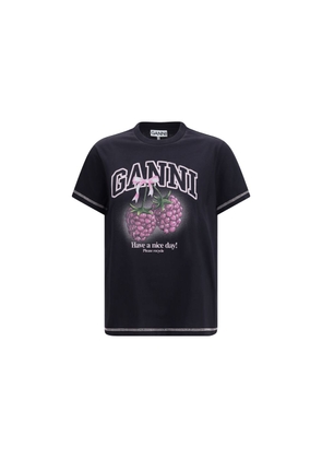 Ganni Gray Cotton T-Shirt - L
