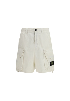 Stone Island White Cotton Bermuda Shorts - W30