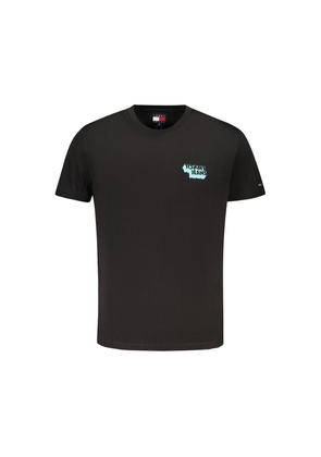 Tommy Hilfiger Black Cotton Men's T-Shirt - XL