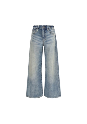 R13 Blue Cotton High-Waisted Jean - W25