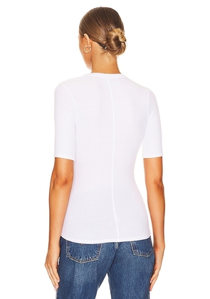 Enza Costa Half Sleeve Top in White. Size S. Also in XS, M, L, XL.